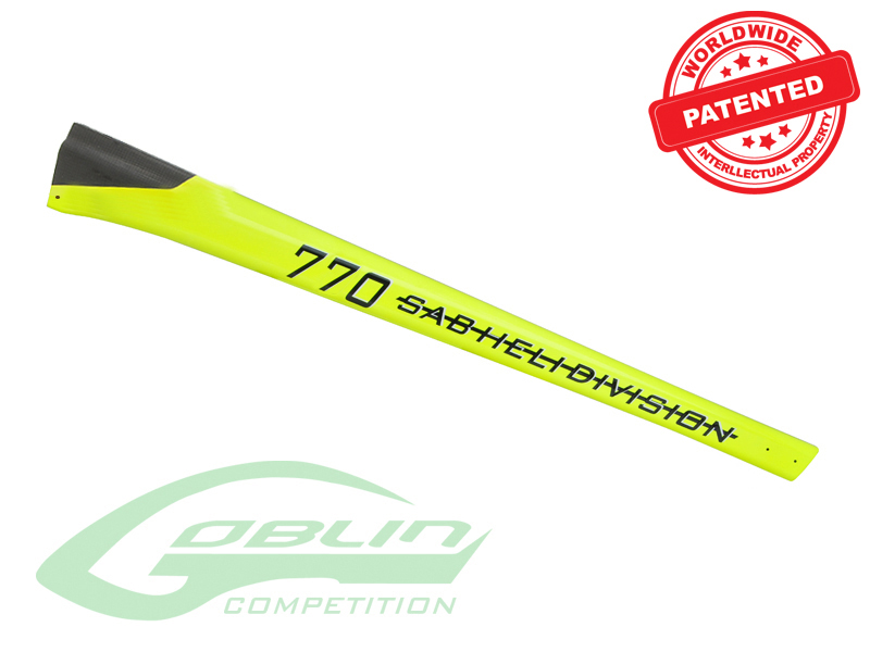 Carbon Fiber Tail Boom Yellow - Goblin 770 Competition