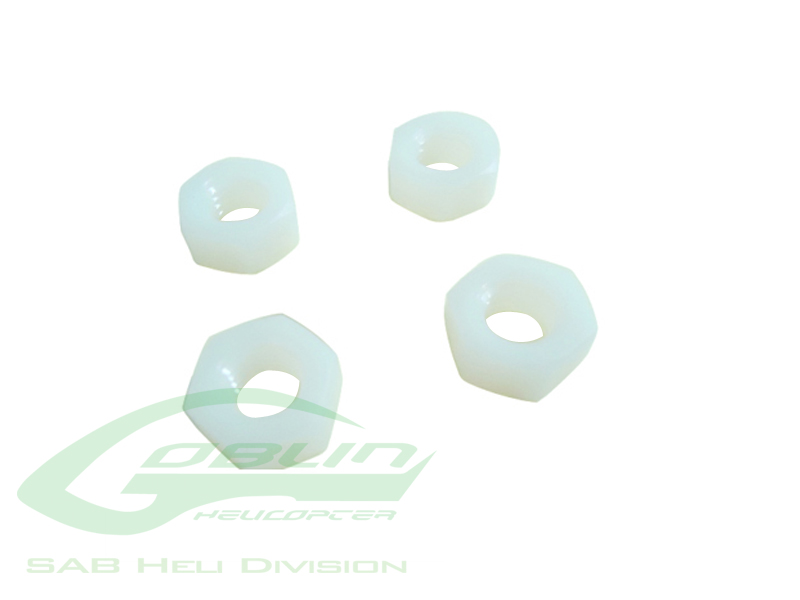 Nylon Hex Nuts M8 H6.5 (4pcs)